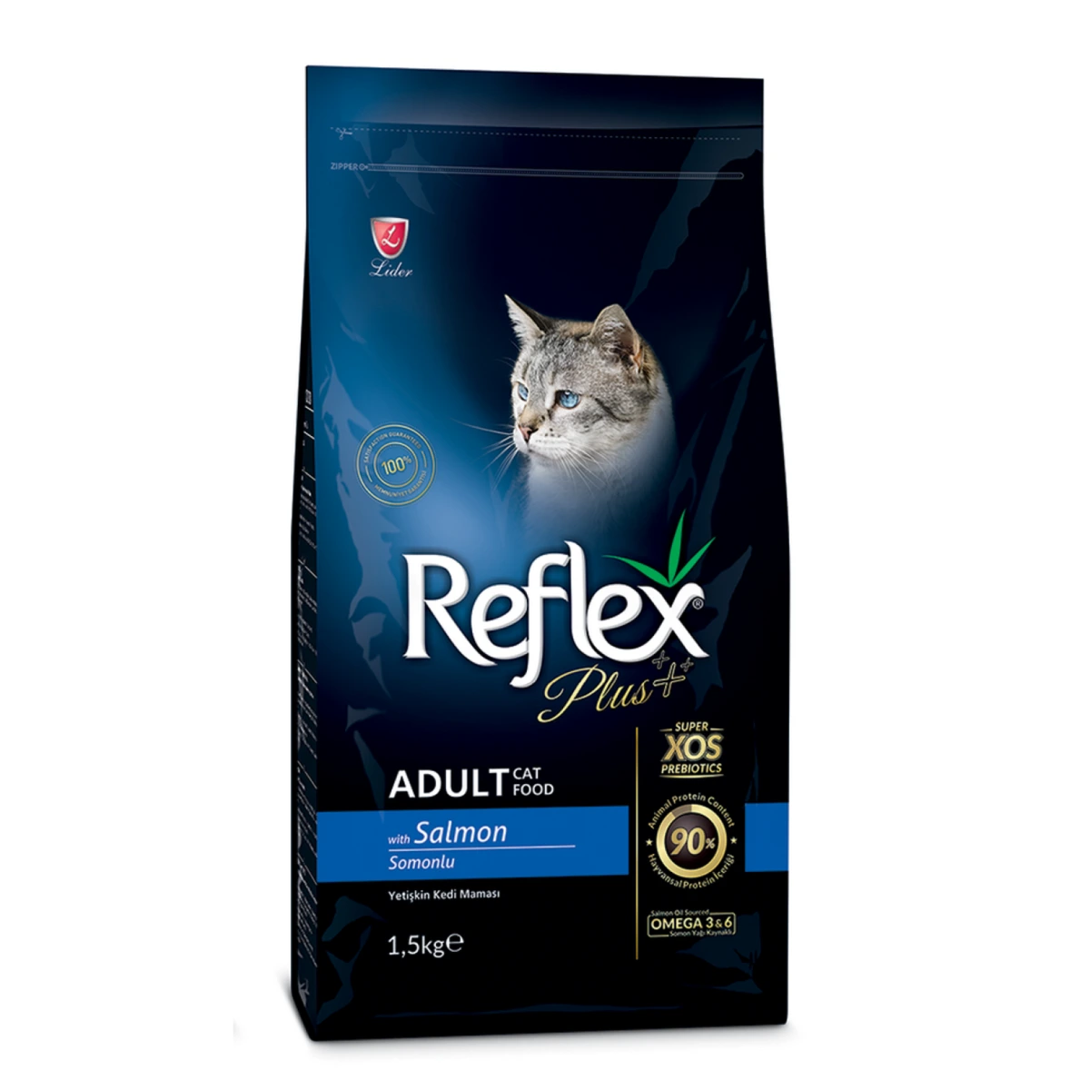 Корм для котів Reflex Plus, з лососем, 15 кг