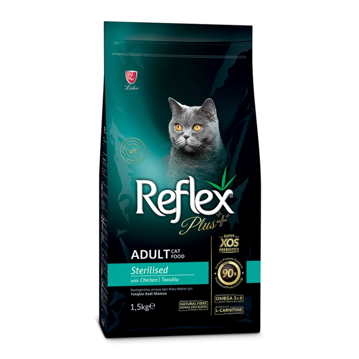 Корм для котів Reflex Plus для стерилізованих кішок, Курка, 1.5 кг