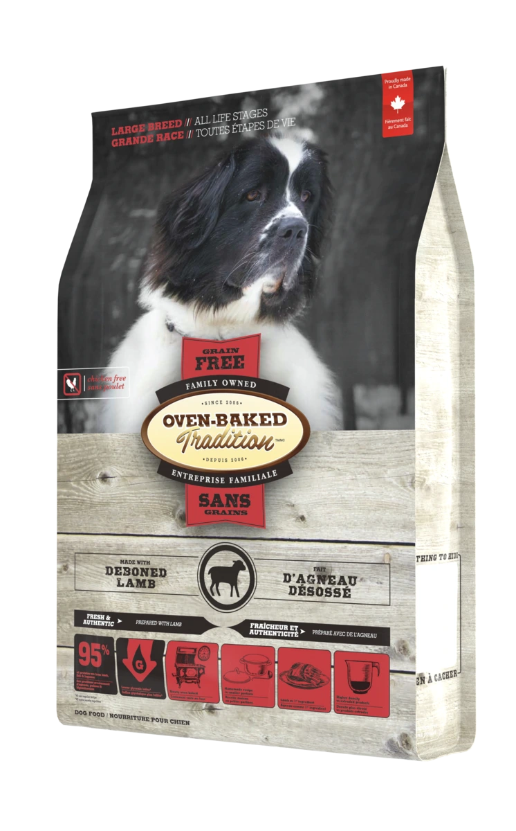Корм для собак Oven-Baked Tradition Grain-Free для великих порід, з ягням, 2.27 кг