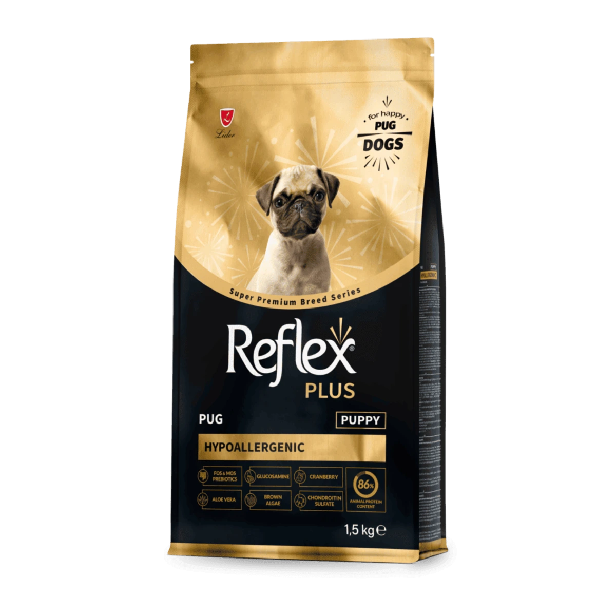 Корм для цуценят Reflex Plus, Мопс, 1,5 кг