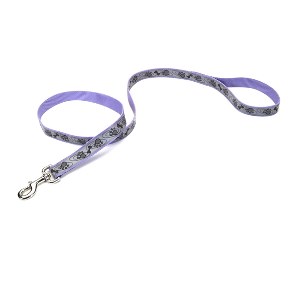 Повідець для собак Coastal Lazer Brite Reflective Leash, Фіолетовий з лапою та кісткою