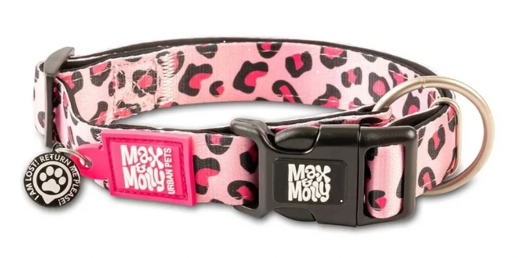 Нашийник смарт рожевий леопард Smart ID Collar - Leopard Pink/S