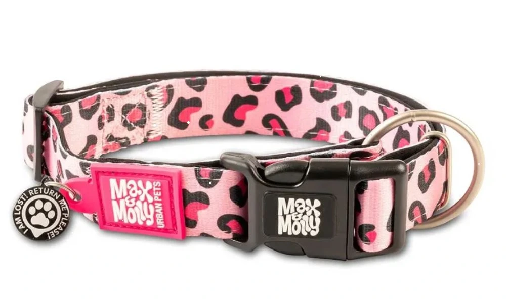 Нашийник смарт рожевий леопард- Smart ID Collar - Leopard Pink/M