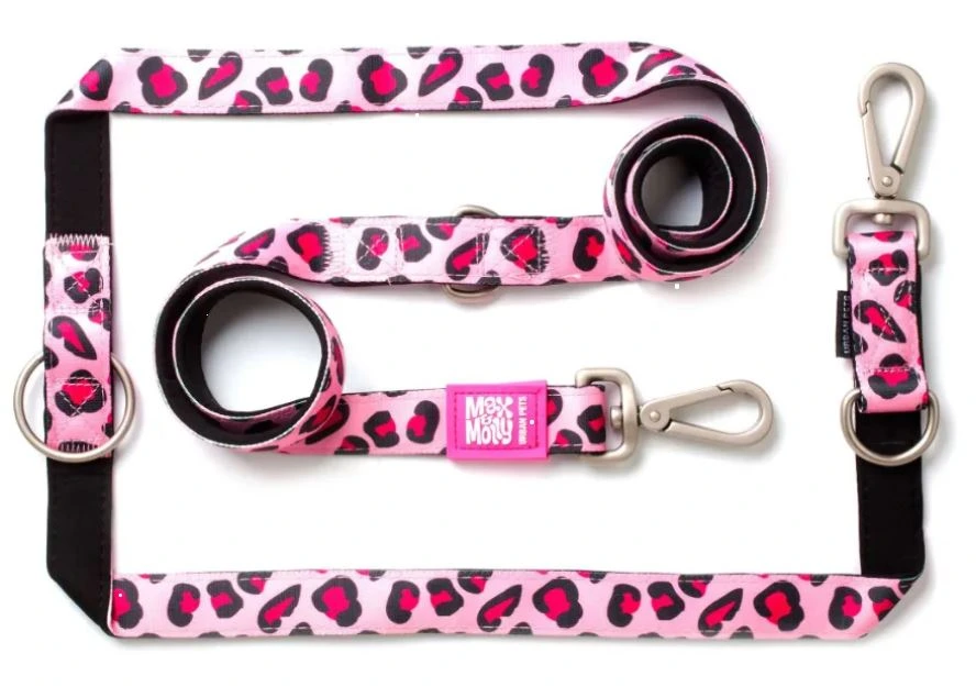 Повідець багатофункціональний Multi-Function Leash - Leopard Pink/S
