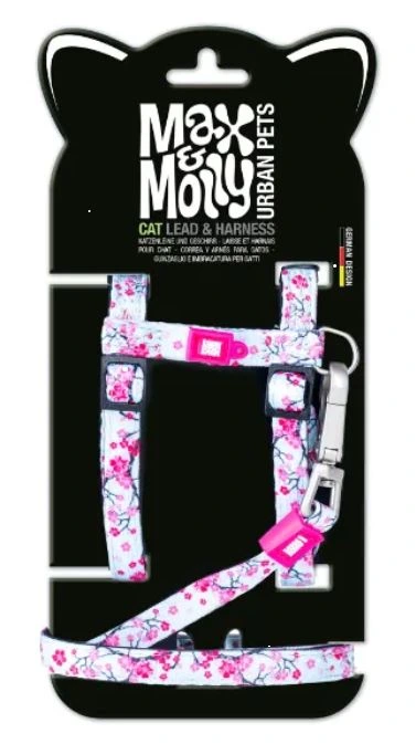 Шлея з повідцем для котів Max & Molly Cherry Bloom, один розмір