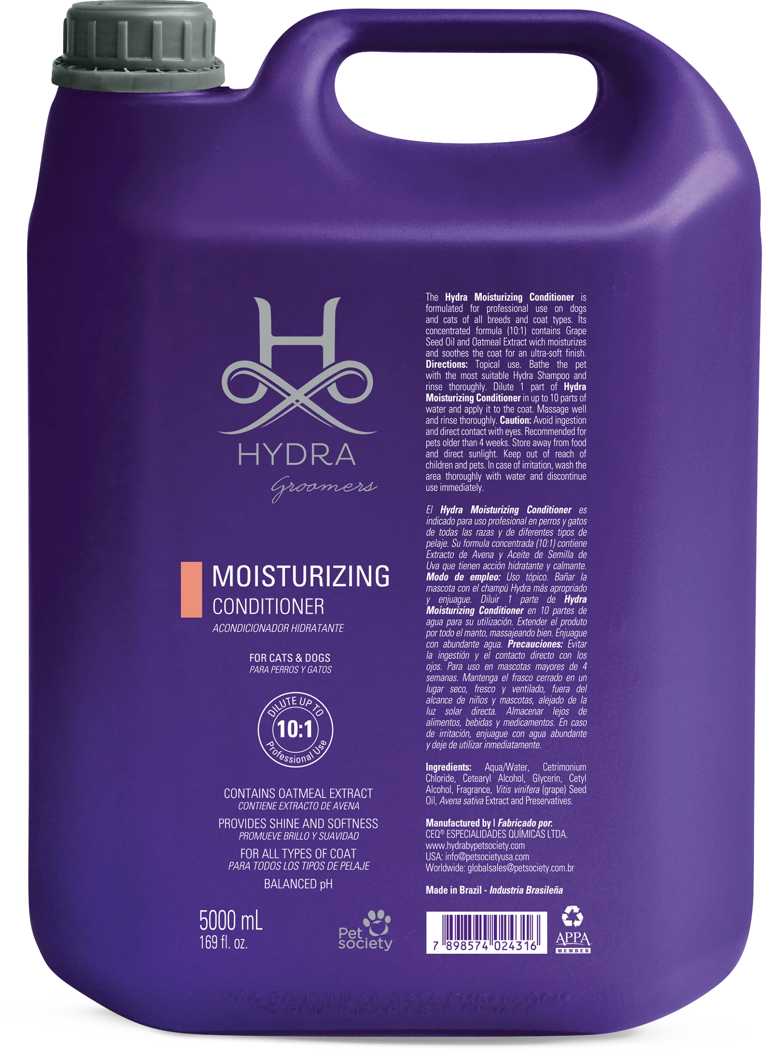 Кондиціонер для собак та котів Hydra GROOMERS Moisturizing Conditioner, 5 л