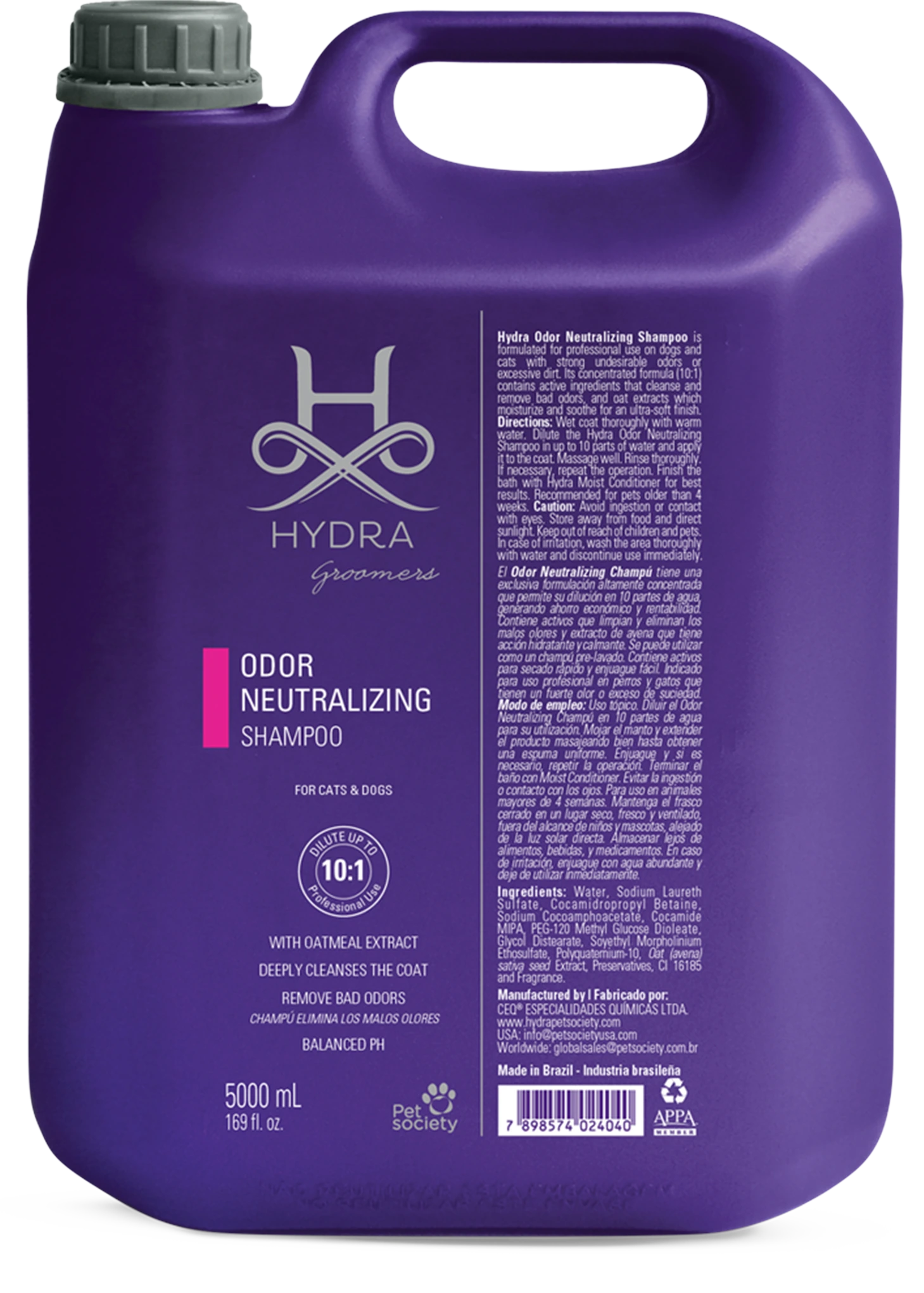 Шампунь для собак та котів Hydra GROOMERS Odor Neutralizing Shampoo, 5 л
