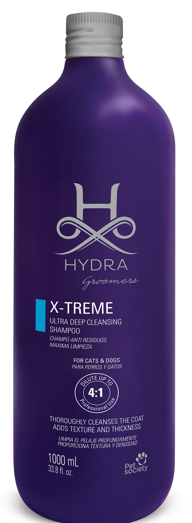 Шампунь для собак та котів Hydra GROOMERS X-Treme, для глибокого очищення, 1 л