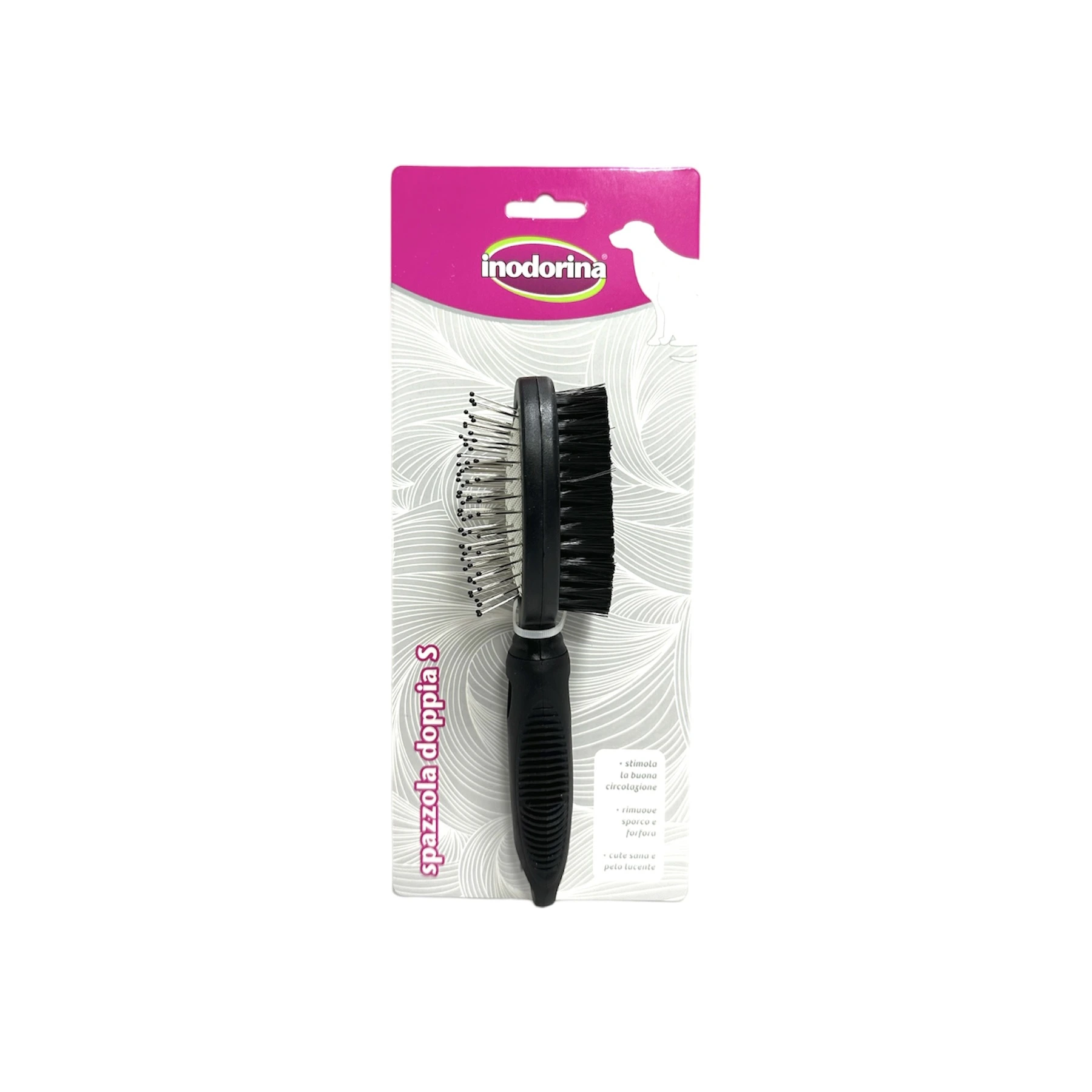 Щітка для собак та котів Inodorina Double Dog Brush, S