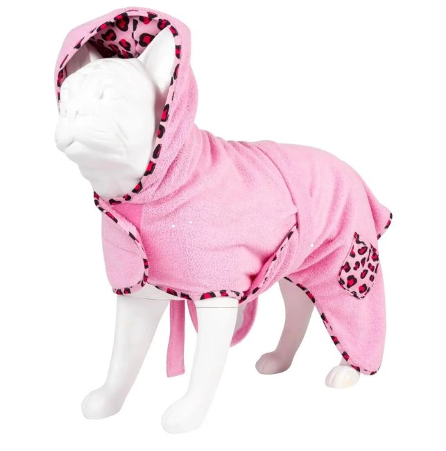 Халат для собак Max & Molly Bath Robe 40cm, Леопардовий рожевий, розмір S