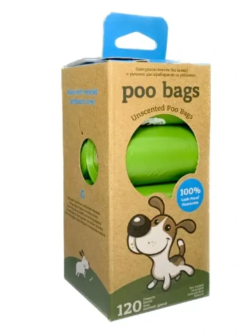 Пакети для прибирання Poo Bags, без запаху, 120 шт