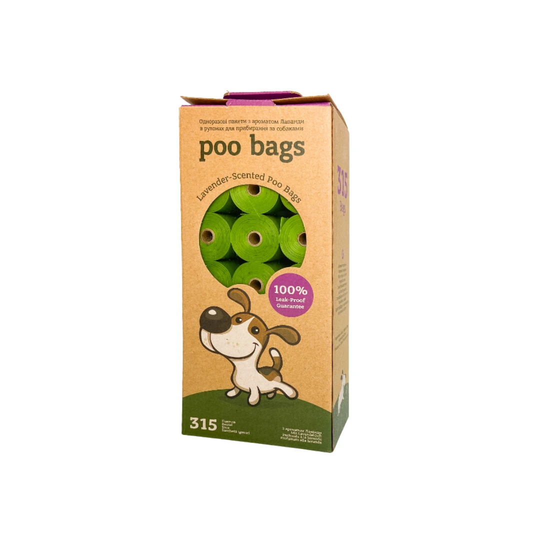 Пакети для прибирання Poo Bags, з ароматом лаванди, 315 шт