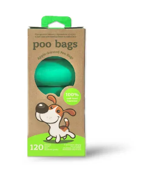 Пакети для прибирання Poo Bags, з ароматом яблука, 120 шт