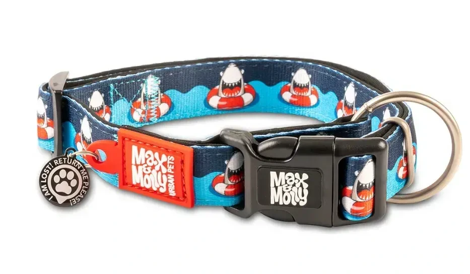 Нашийник для собак Max & Molly Smart ID Collar, Шалена акула, розмір L