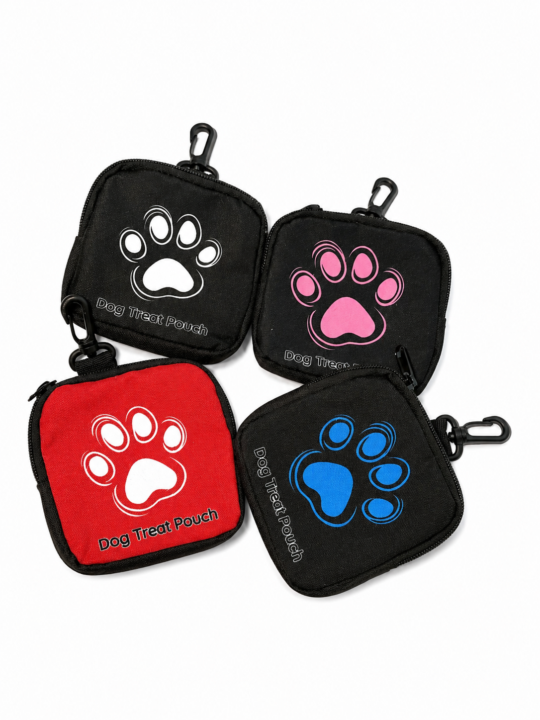 Сумка для ласощів для собак та котів PawBag з карабіном для прогулянок і дресирування, Чорно-рожева