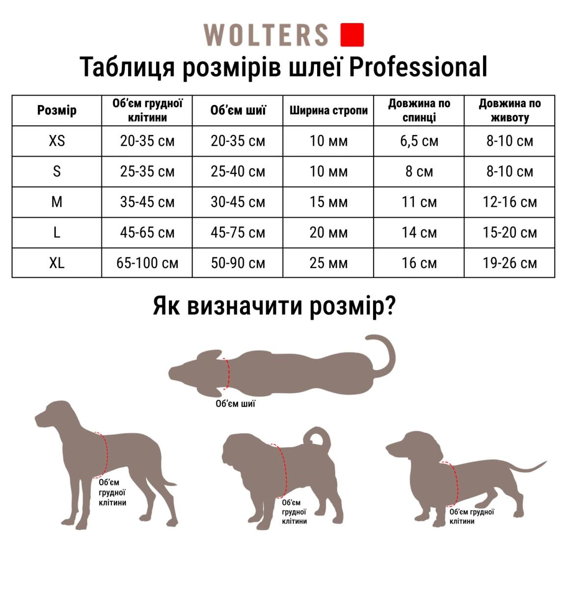 Анатомічна шлейка для собак Wolters Professional S 30-40 см / 10 мм Чорний