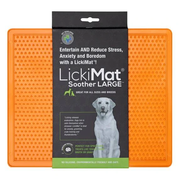 Лизальний килимок антистрес для собак LickiMat Soother XL Orange, м'яка основа