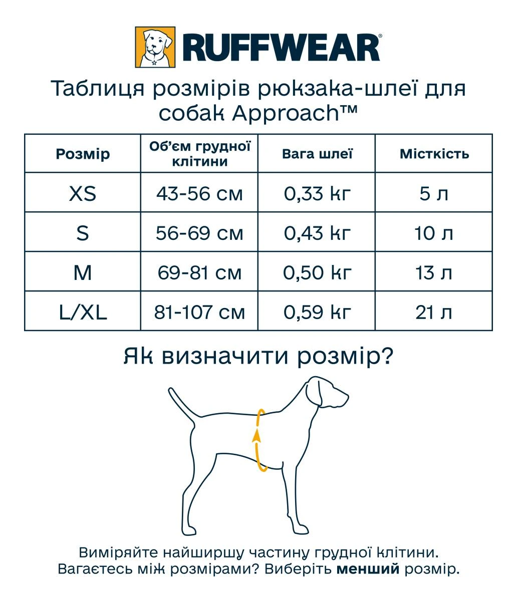 Шлейка-рюкзак для собак Ruffwear Approach™ M Синій