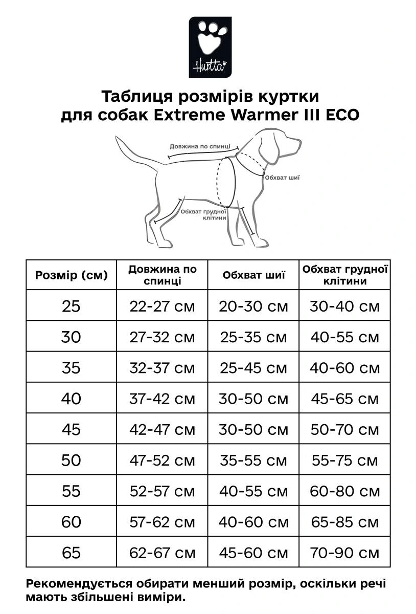 Тепла куртка для собак Hurtta Extreme Warmer III ECO Помаранчевий 65