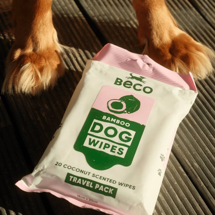 Вологі серветки біорозкладні бамбукові Beco Pets з ароматом кокосу 20 шт.