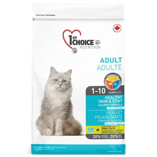 Корм для котів 1st Choice Adult Healthy Skin&Coat, з лососем, 10 кг