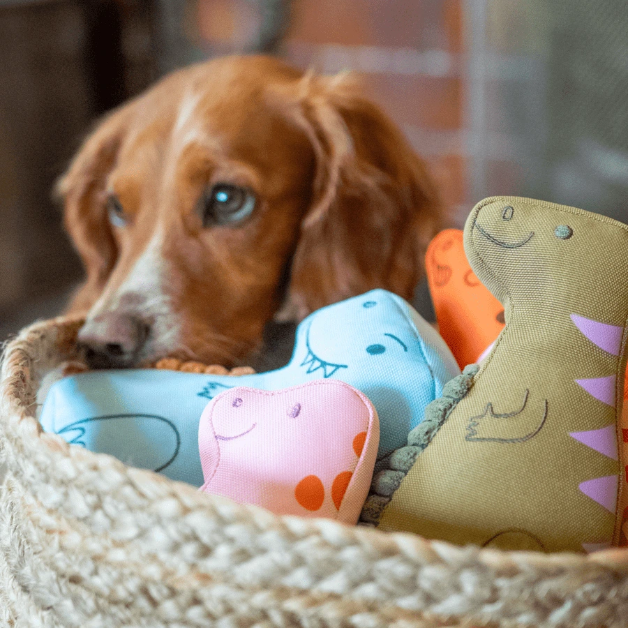 М'яка іграшка для собак Beco Pets Малюк Динозавр Рожевий S