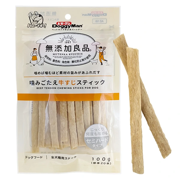Жувальні ласощі для собак DoggyMan Beef Tendon Sticks, Яловиче сухожилля